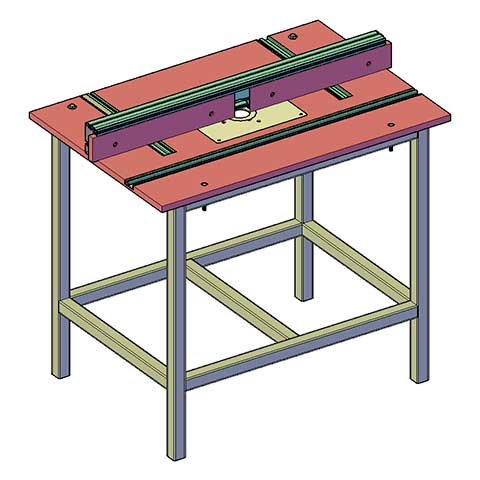 Стол для фрезерного станка с установленными направляющими и параллельным упором