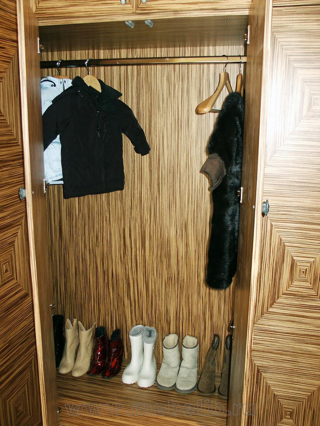 Секция для одежды со штангой – гардеробные шкафы (шпон Зебрано)
